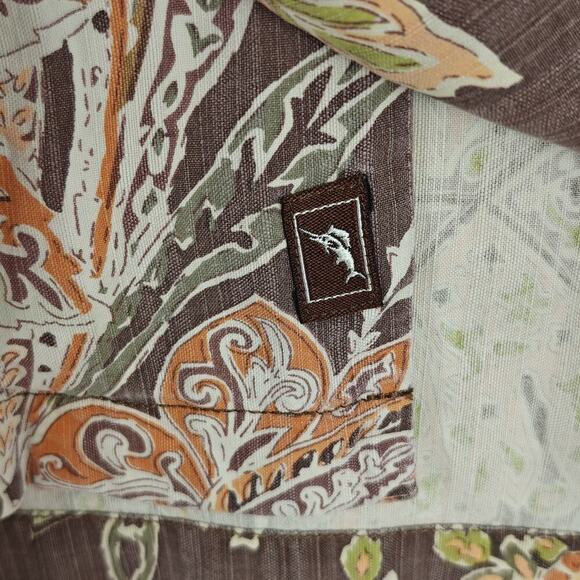 Tommy Bahama Silk Hawaiian Shirt Mens Size XL Autumn Earth Tones Beach Aloha - Picture 5 of 10